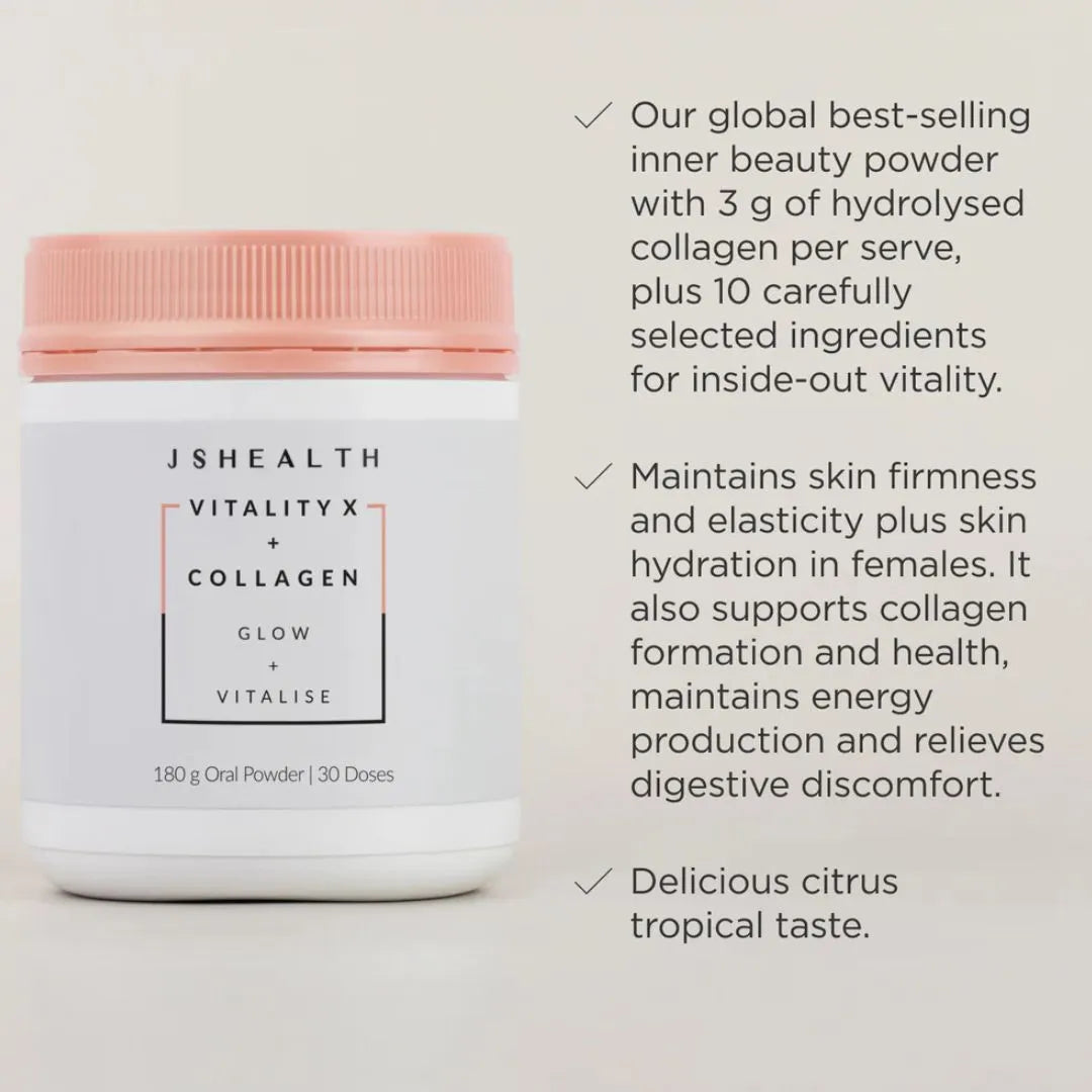 JSHealth Vitality X + Marine Collagen Powder - 180g