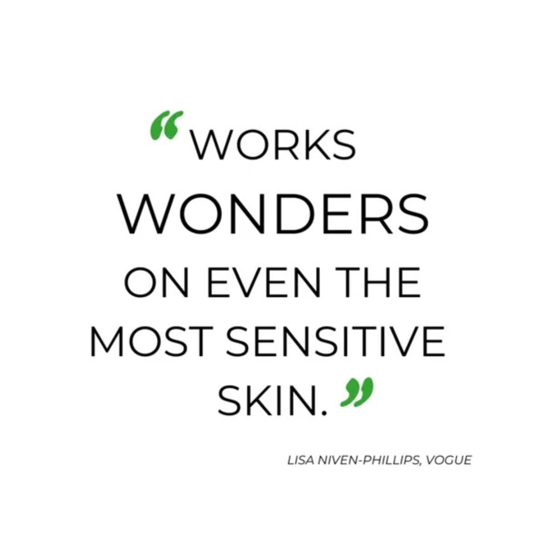 Vogue review quote for Votary Super Seed Facial Oil skincare stating it works wonders on even the most sensitive skin