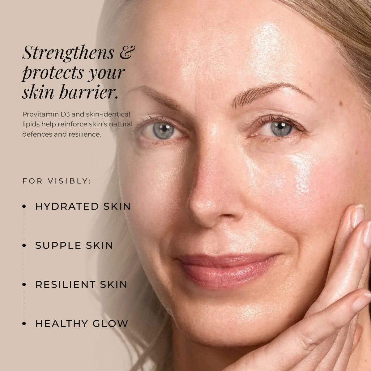 Zelens Power D facial oil strengthens and protects the skin barrier with provitamin D3 and skin-identical lipids, for visibly hydrated, supple, resilient skin with a healthy glow