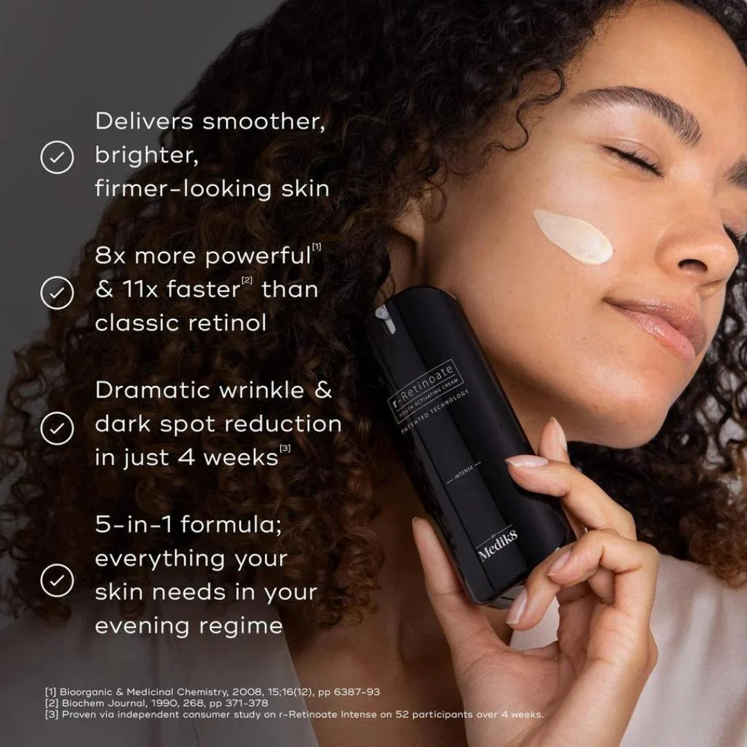 Medik8 r-Retinoate Youth Activating Cream Intense 50ml – The r-Retinoate Range lineup: Day & Night, Eye Serum and Intense with AM/PM usage guide