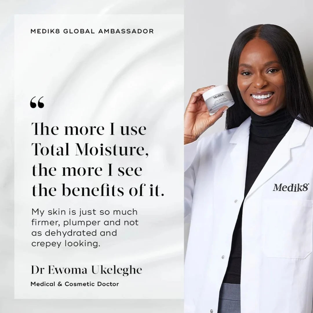 Medik8 Total Moisture Daily Facial Cream 50ml – Dr Ewoma Ukeleghe Medik8 Global Ambassador lifestyle editorial shot
